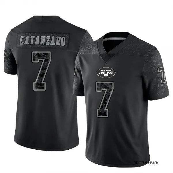 Men's Chandler Catanzaro New York Jets Limited Black Reflective Jersey